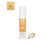 Weiß-orange Flasche BB CREAM, SPF 30, light neben einem Klecks hellbeiger getönter Creme, mit dem Etikett New Formula