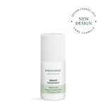 BREEZE deodorant Roll-on im neuen Karmameju Design mit salbeigrünem Etikett und „New design“-Siegel