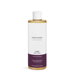 QUEEN body wash, Duschgel in klarer Karmameju-Flasche mit goldenem Gel, weißem Deckel und pflaumenfarbenem Etikett